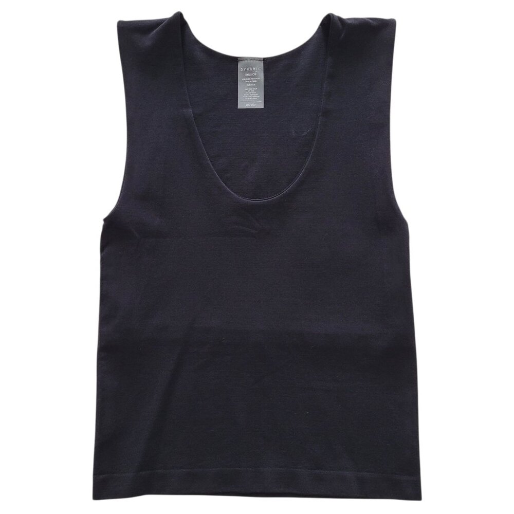 Dynamic Seamless Tank Top Deep Scoop Neck Black Onesize Athletic Athleisure